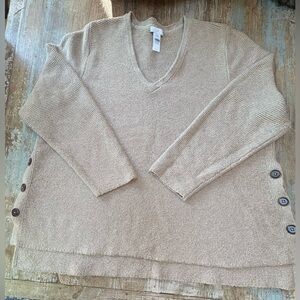 J. Jill Tan V-Neck Sweater